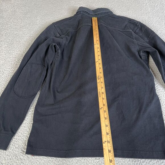 Nike Manchester United Long Sleeve Rugby Shirt Men M Black Blue Embroidered - Picture 9 of 14